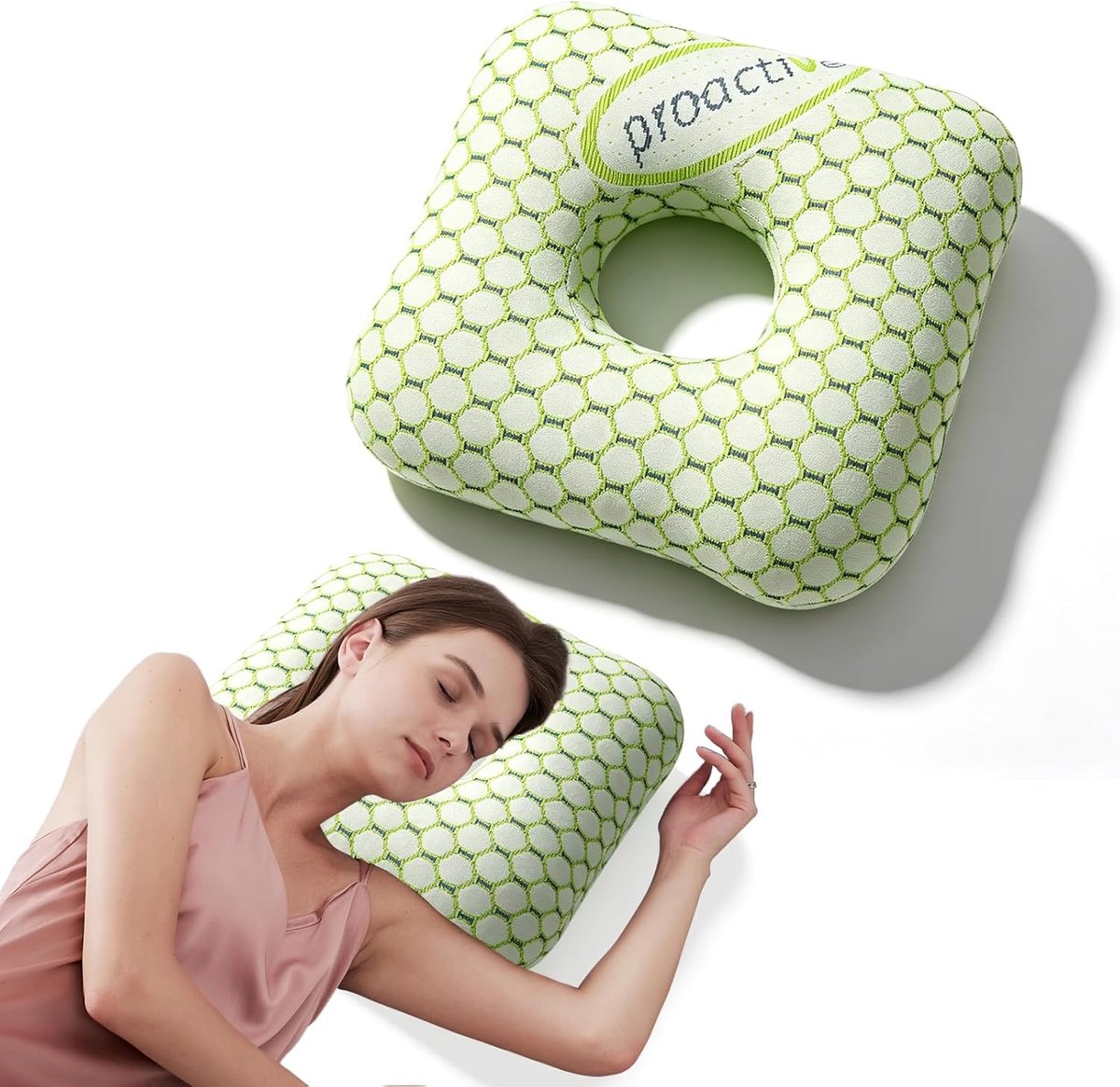 Piercingkussen met gat - ergonomisch donutkussen - comfortabel voor zijslapers - ideaal voor ontspannen liggen - ShopVlot