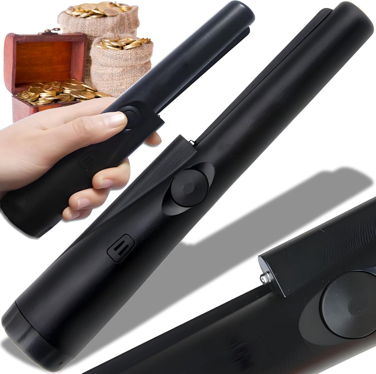 Metaaldetector pinpointer - klein en draagbaar - IP66 waterproof - 360° zoekfunctie - schattenjacht voor kinderen - ShopVlot