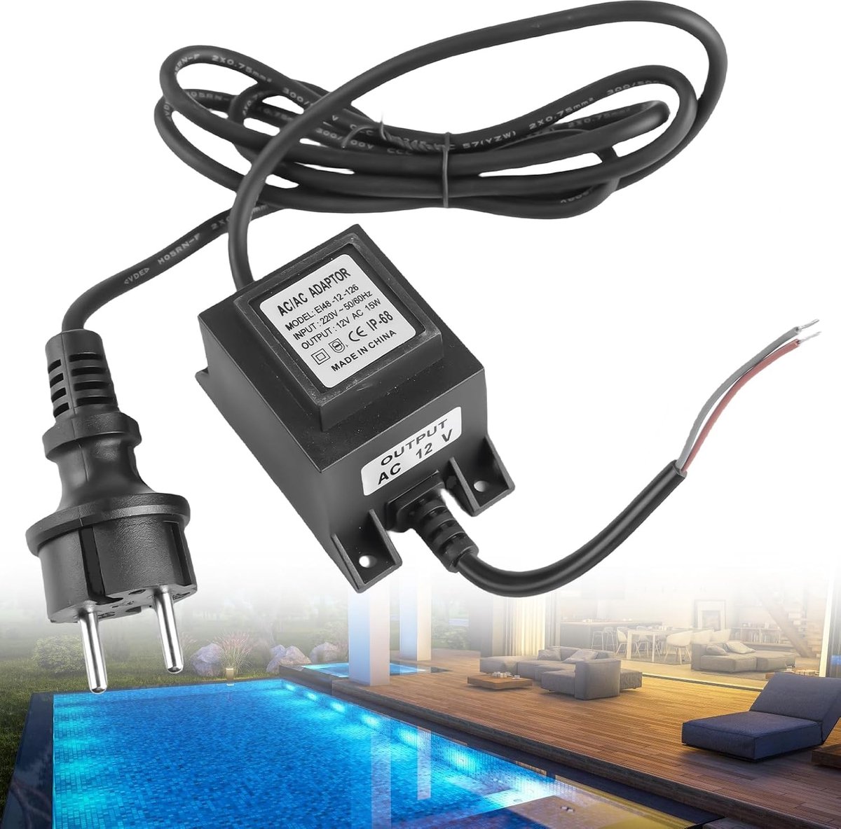 LED transformer 12V - buitenvoeding - IP68 waterdicht - veilig voor buitengebruik - ShopVlot