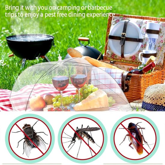 Solidchoice - Set van 4 Vouwbare Voedselbedekkingen voor Bescherming Tegen Insecten — afbeelding 2