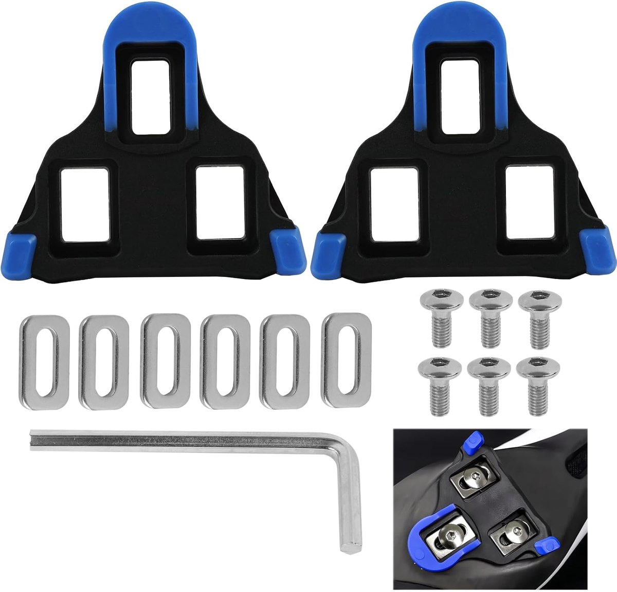 Fiets Pedalen Wedges - Blauwe Pedal Wedges - Antislip - Voor Mountainbike en Indoor Cycling - ShopVlot