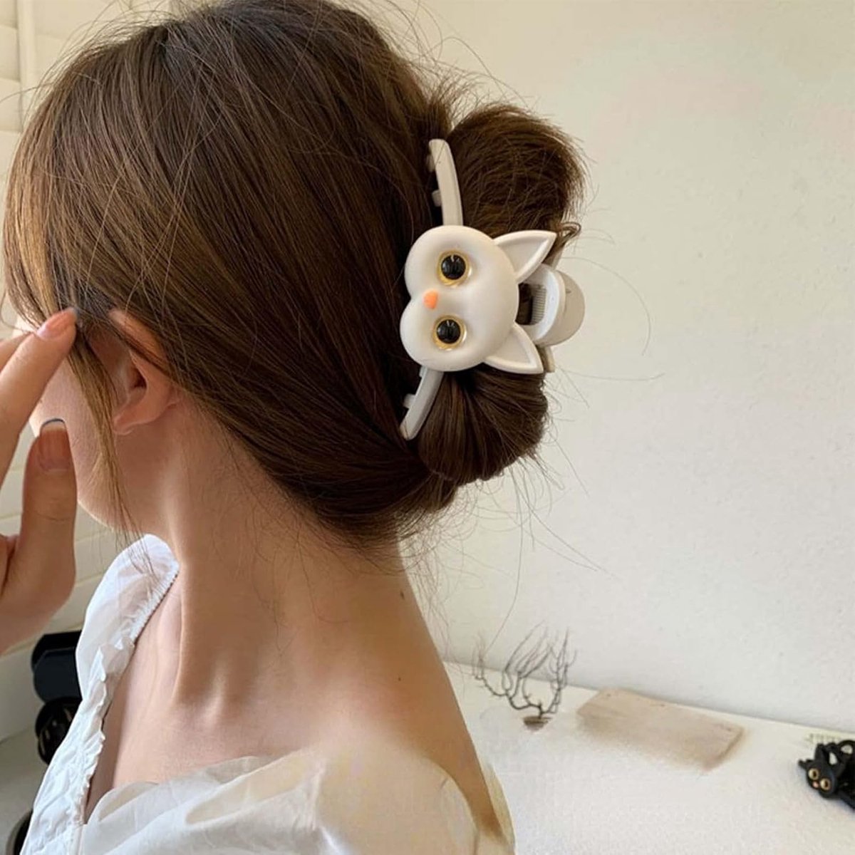 Haarklem grote maat - schattig kattenpatroon - voor dik en dun haar - blijft goed zitten - ShopVlot