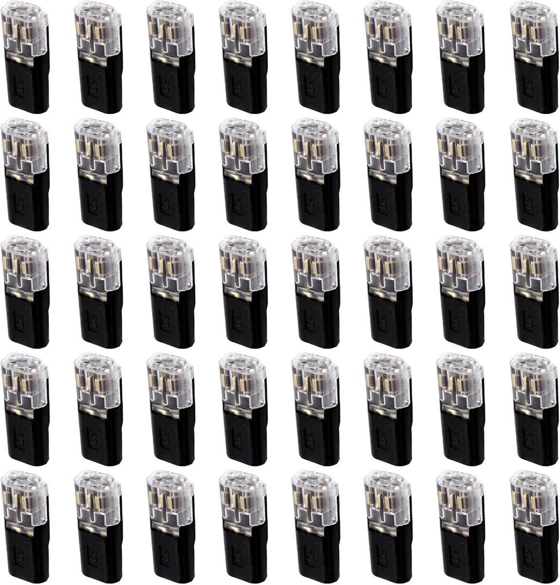 SnelShoppen - 40 Pack Waterdichte Kabelconnectoren, Car Plug Connector, 2 Pool 12 V, 2 Pool Verbindingen voor Laag Spanning DC met Deksel voor Voertui