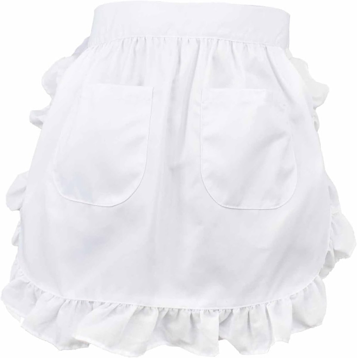 Retro schort dames met zakken - verstelbare tailleband - kanten ruffles - perfect voor de keuken - ShopVlot