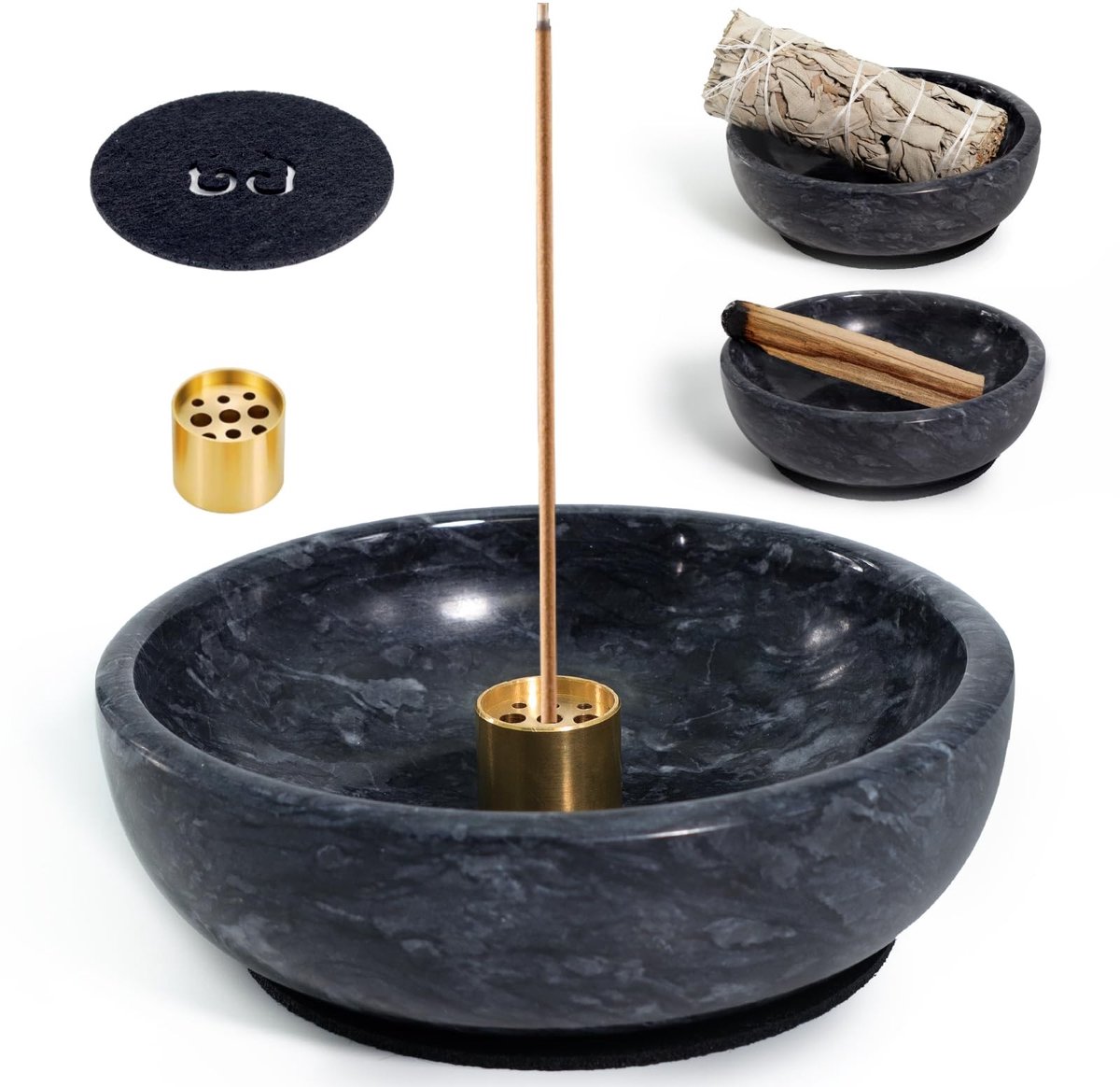 Solidchoice - Natuurlijke Marmeren Wierookhouder met 9-Holes