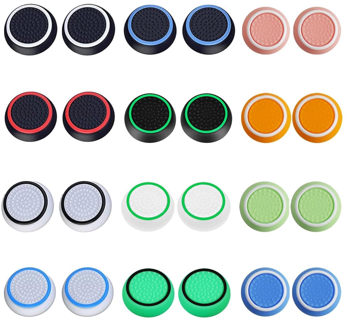 Solidchoice - 24 Stuks Siliconen Joystick Caps voor PS5 en PS4 Controllers