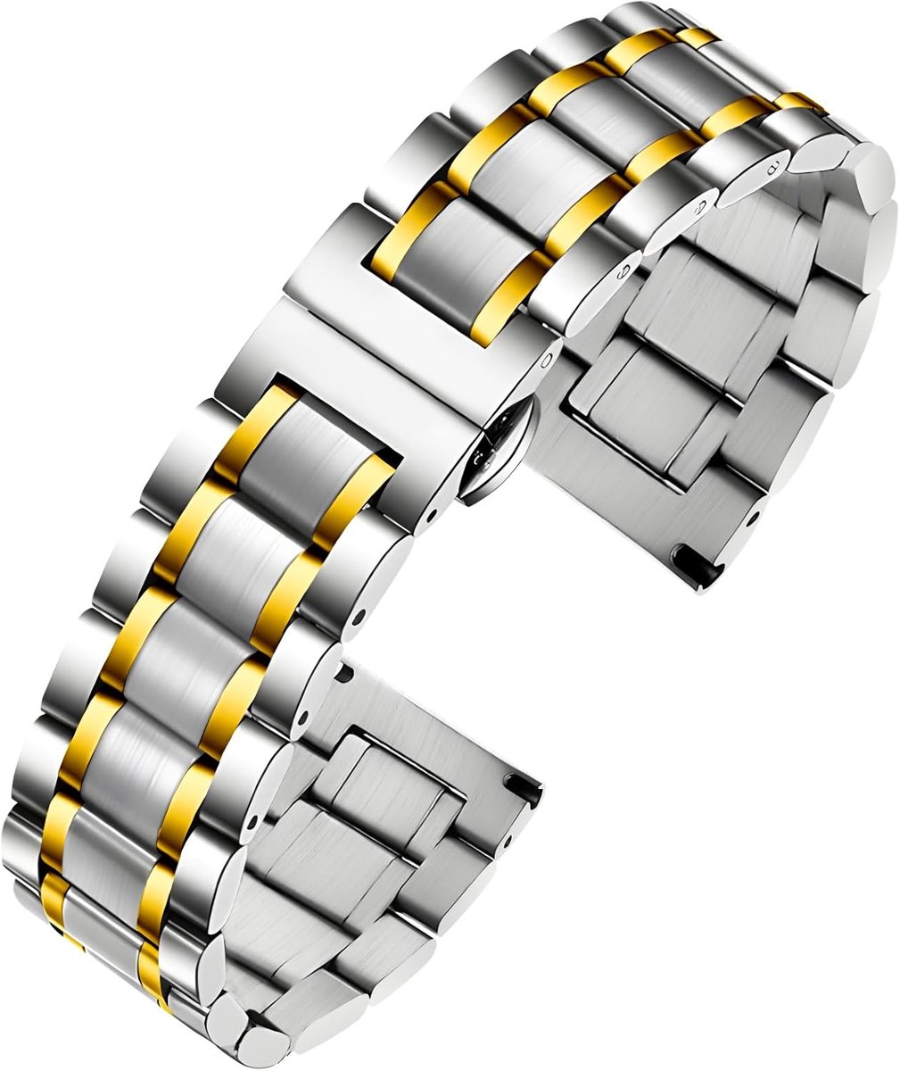 Horloge band 12mm-24mm - RVS metalen band - Snelle bevestiging - Geschikt voor smartwatch - ShopVlot