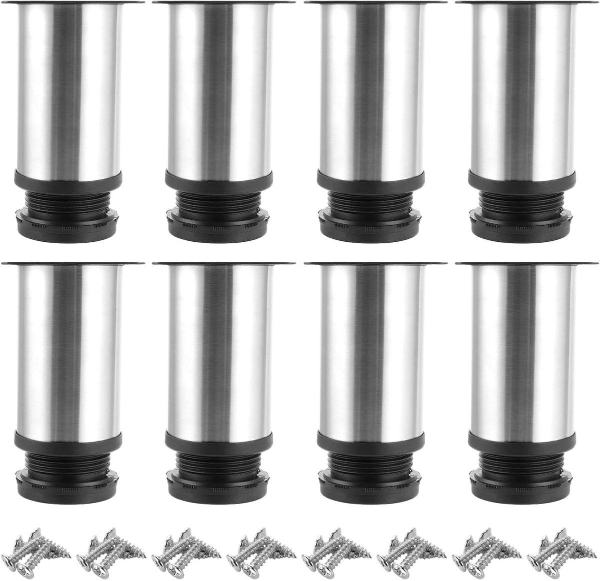 Solidchoice - Set van 8 Verstelbare Meubelpoten van RVS