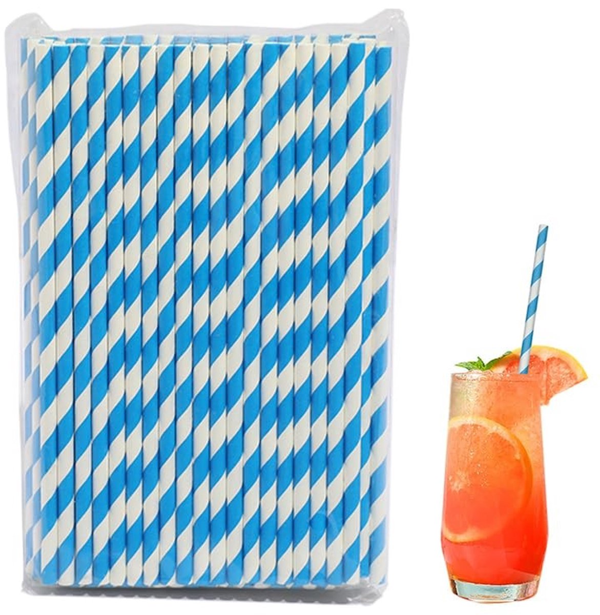 Solidchoice - Set van 100 Decoratieve Papieren Rietjes voor Feestelijke Gelegenheden