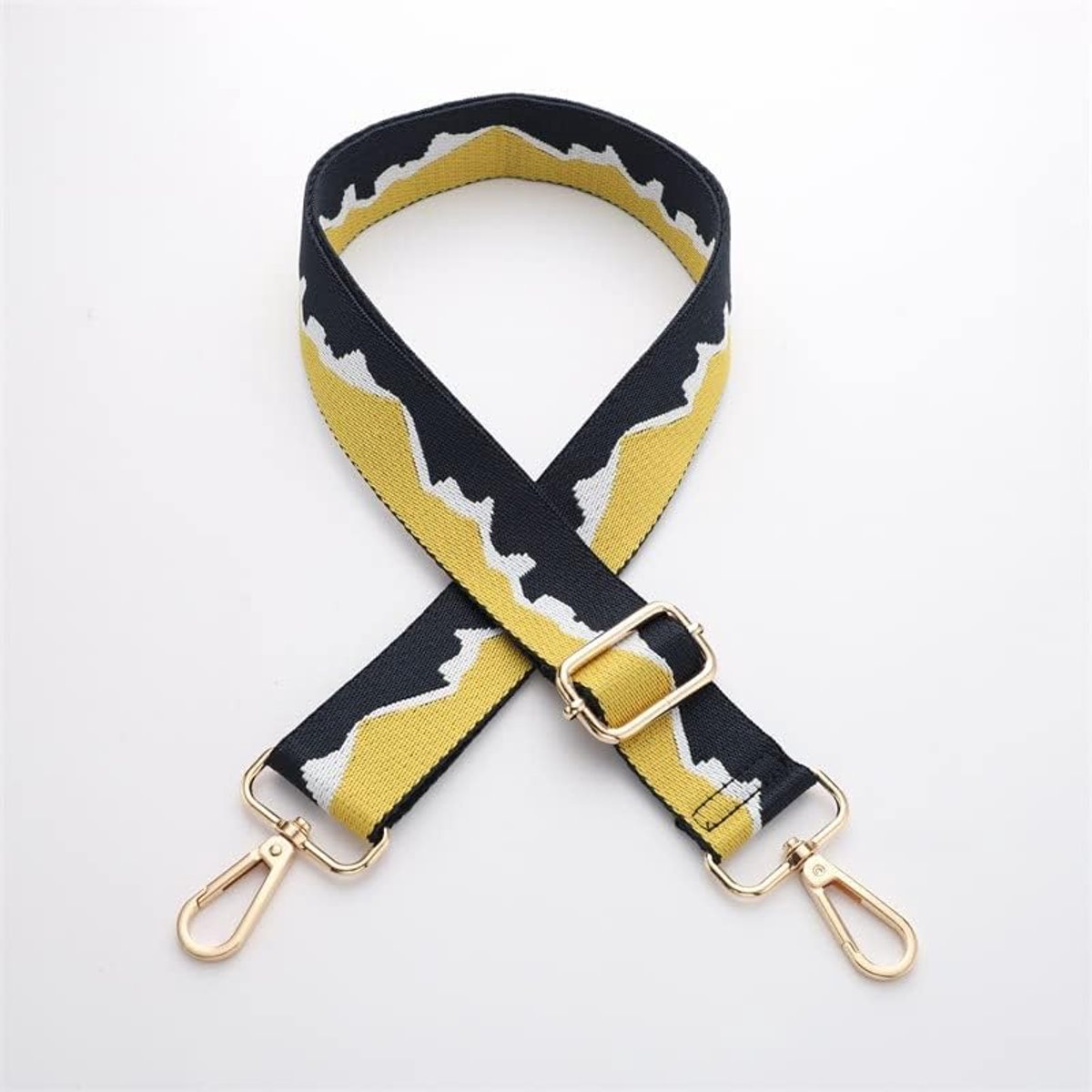 Verstelbare Tasriem 3.8 cm - Geel en Zwart - Comfortabel en Sterk - Ideaal voor Handtassen - ShopVlot