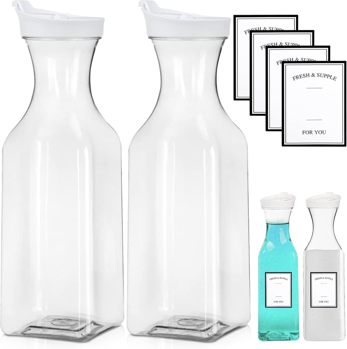 Opslagdoos voor Waspoeder - Wit Transparant - 1500 ml - Luchtdichte Container met Schenktuit - Voor Wasmiddel en Huishoudelijke Benodigdheden