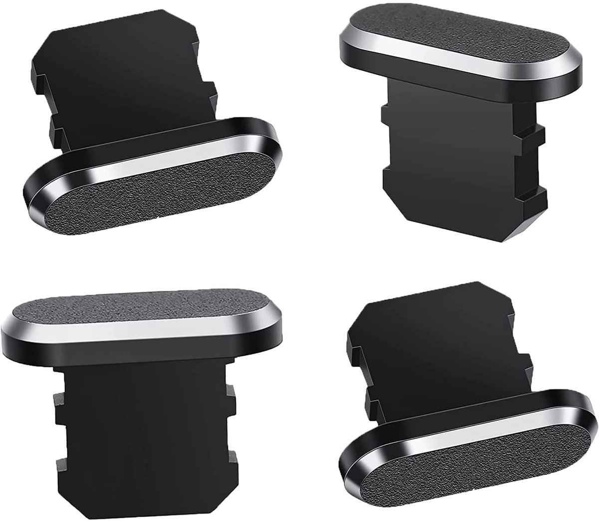 Solidchoice - Set van 4 Stofstopper voor iPhone en iPad, Silicone Clip