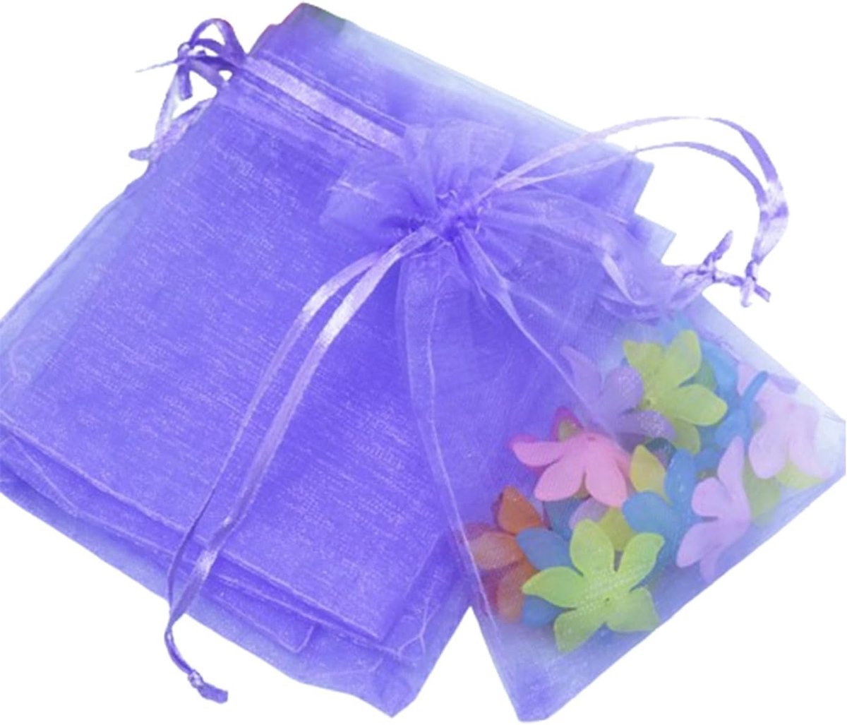 Organza tassen 50 stuks - lichtpaars - duurzaam materiaal - ideaal voor feestjes - ShopVlot