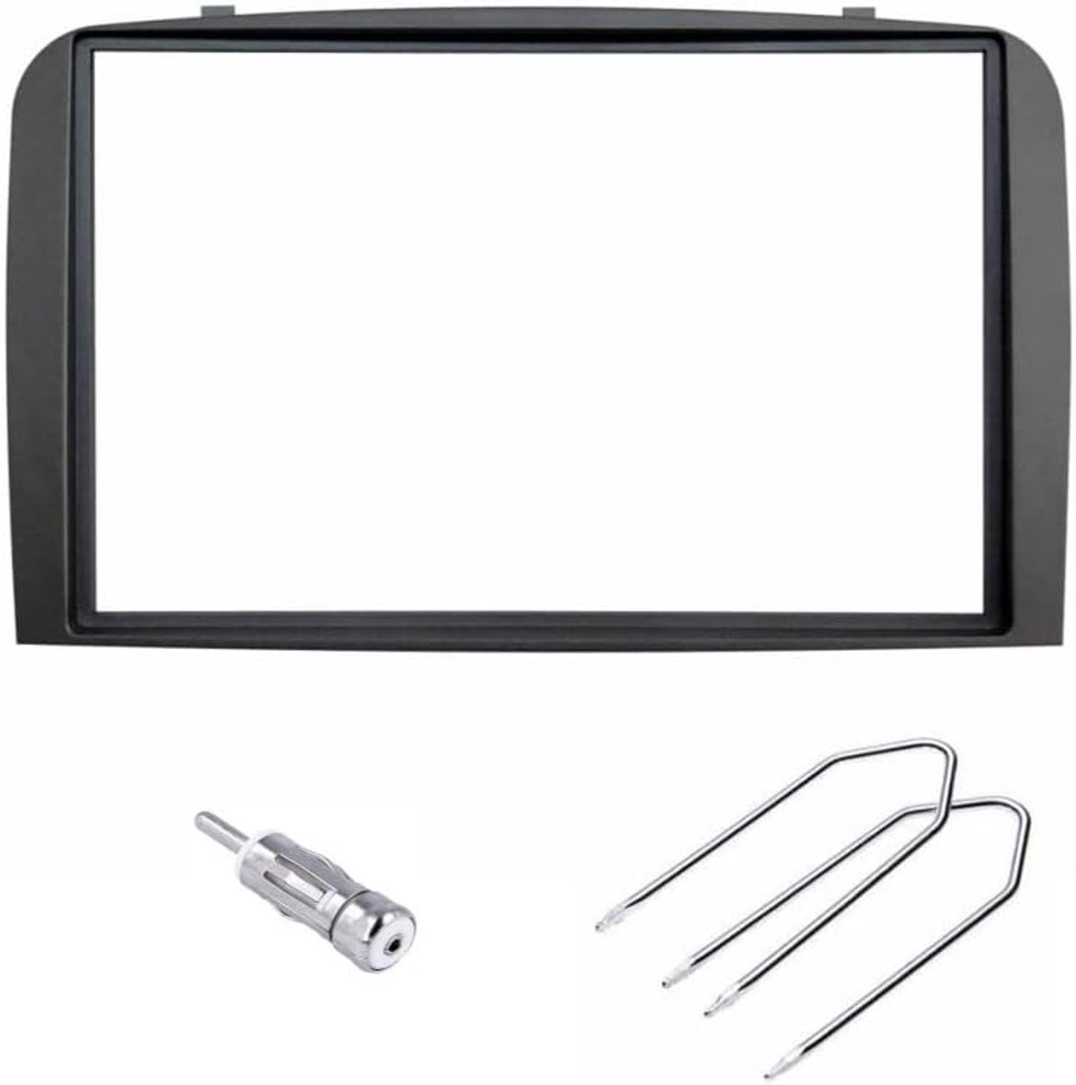 Radio panel kit 2-din - voor Alfa Romeo 147/GT - donkergrijs - inclusief accessoires - ShopVlot