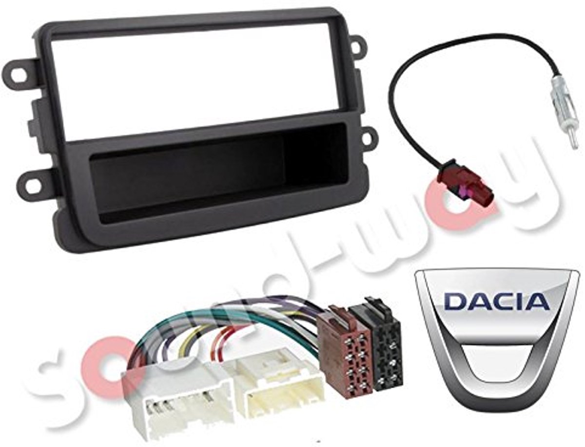 Radio paneel frame 1 DIN - Antenne adapter en ISO kabel - Ondersteunt Dacia Duster en Sandero - Eenvoudige installatie - ShopVlot