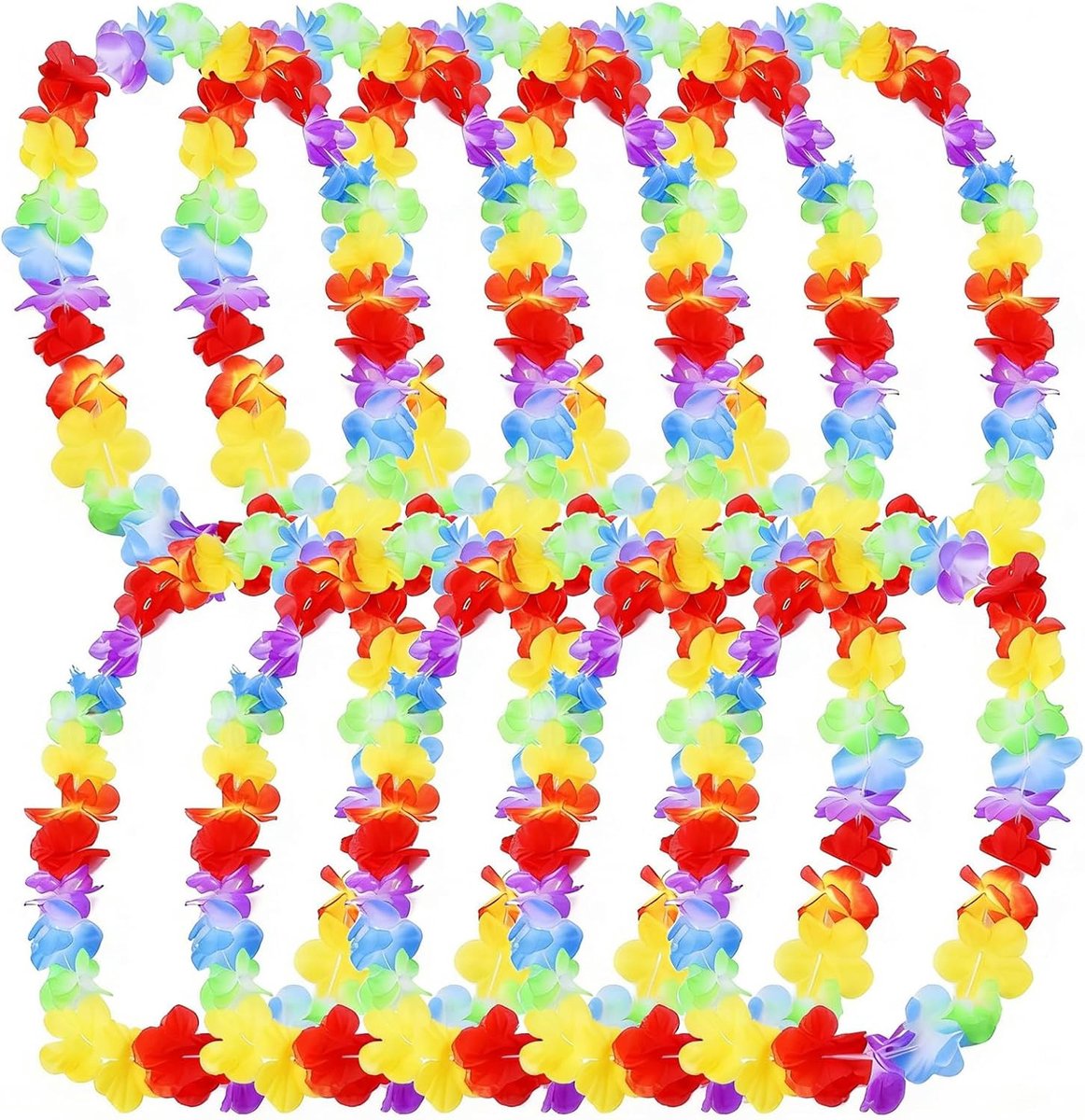 Hawaïaanse halsketting 10 stuks - kleurrijk - feestaccessoire - voor een tropisch themafeest - ShopVlot