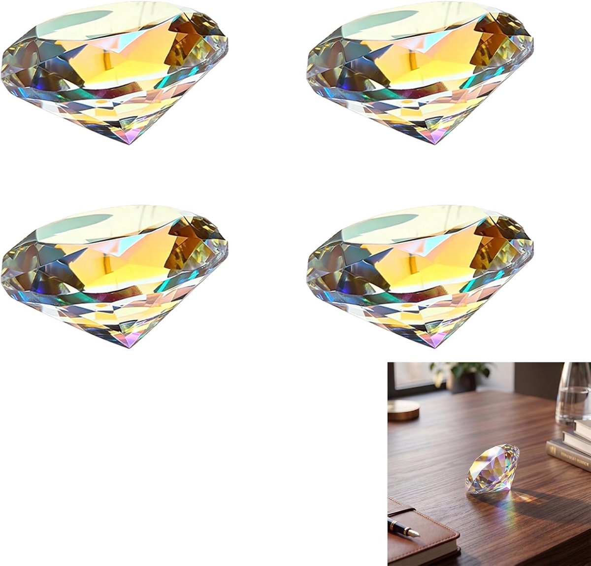 Diamanten kristal 50mm - kunstmatig kristal - regenboog-effect - tafeldecoratie - ShopVlot