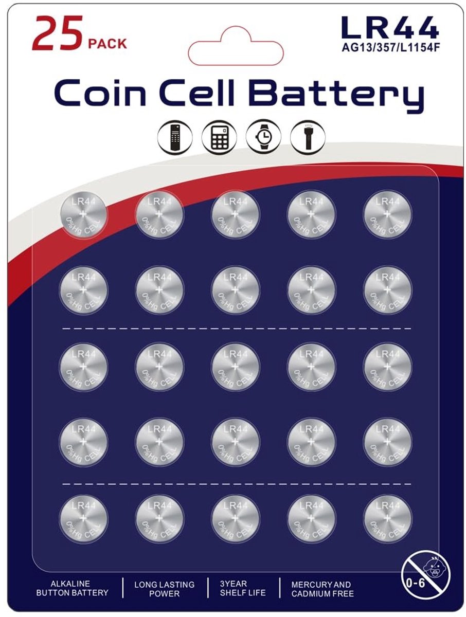Solidchoice - 25 Stuks LR44 Alkaline Batterijen voor Speelgoed en Elektronische Apparaten