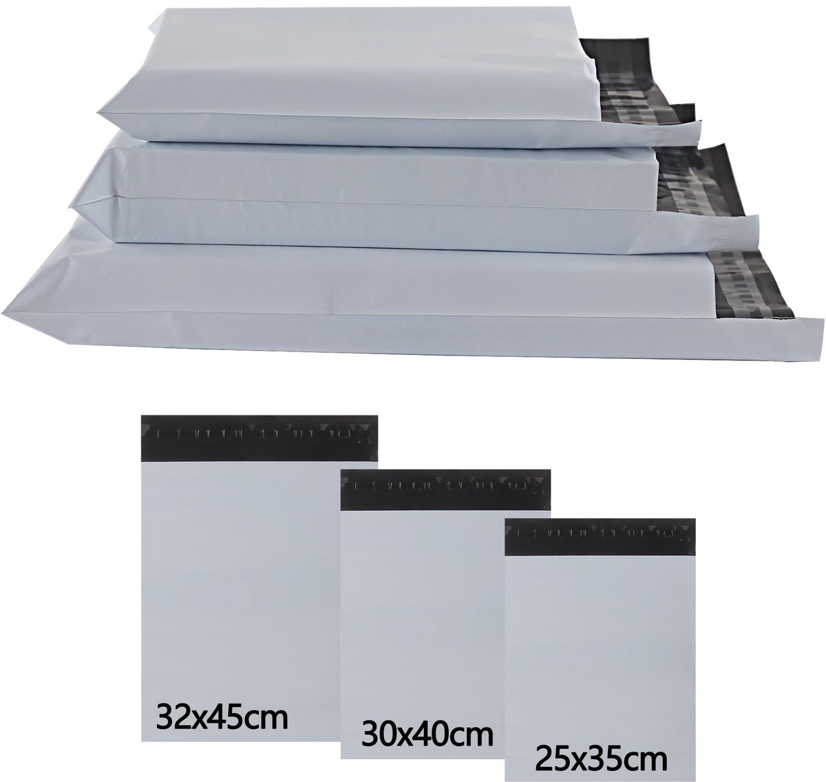 Solidchoice - Set van 30 Zelfklevende Verzendzakken in Diverse Maten