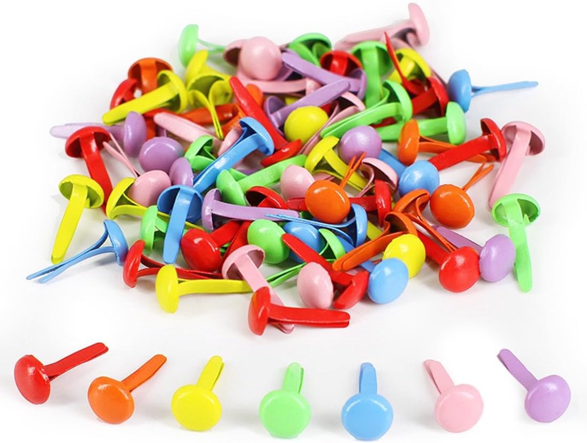 Mini clips 100 stuks - metaal - multicolour pastel - voor DIY en knutselen - ShopVlot