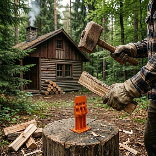 Houtklover - Handmatige Houtsplitter - Veilig Brandhout Kloven - Stalen Kloofblok - Voor Aanmaakhout en Kleine Houtblokken — afbeelding 3