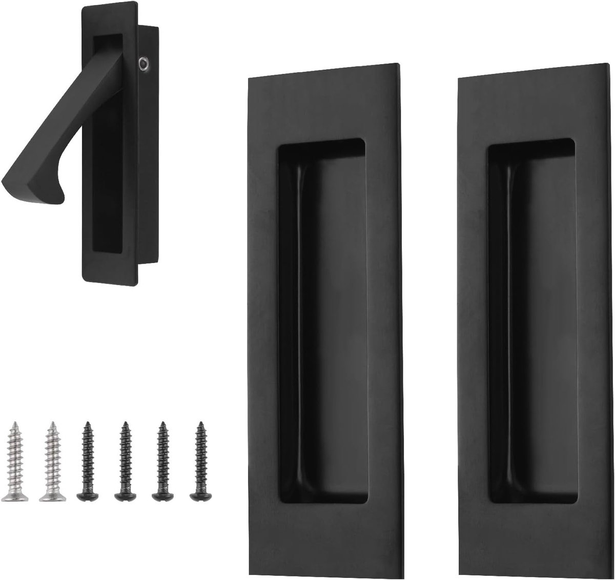 Inbouw deur pull set - 4,7 inch randtrek - RVS zwart - onzichtbaar ontwerp voor schuifdeuren - ShopVlot