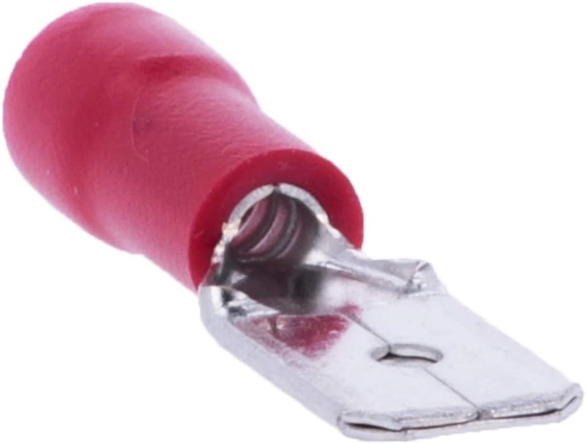 Faston Male Kabelschoenen 100x - Voorgeïsoleerd - Rood - Ideaal voor elektrische verbindingen - ShopVlot