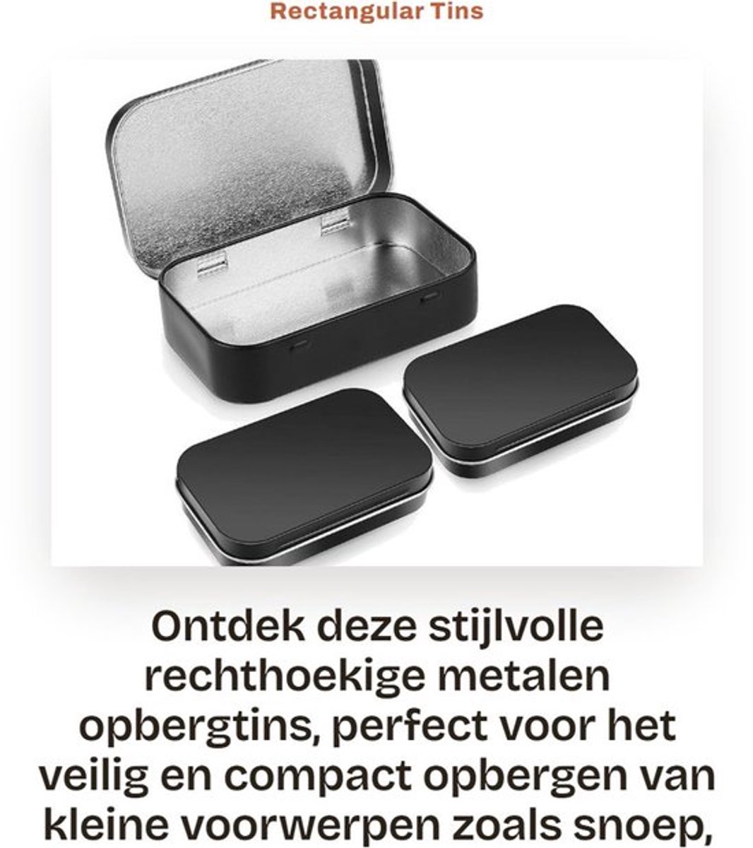 Opbergdozen - 3 Stuks - Metaal - Met Scharnierdeksel - 8.9 x 5.5 x 1.3 cm - Duurzaam - Compact - Opbergtin