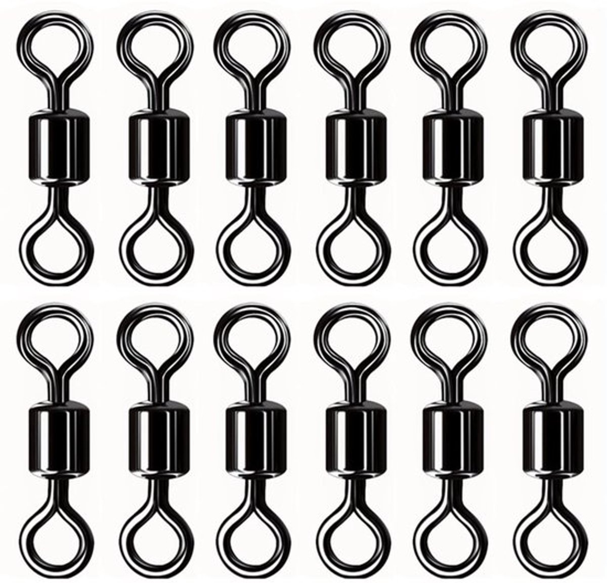 Vissen Swivels 100 Stks - Hoge Sterkte - Zwart - Connector - Zoutwater/Zetwater - 360° Flexibele Rotatie - Visconnector