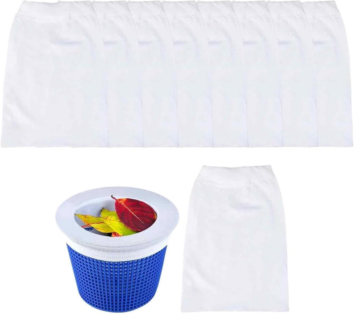 Zwembad skimmer sokken set van 20 - premium nylon - ultra-fijne filtratie - effectief bladeren en vuil verwijderen - ShopVlot