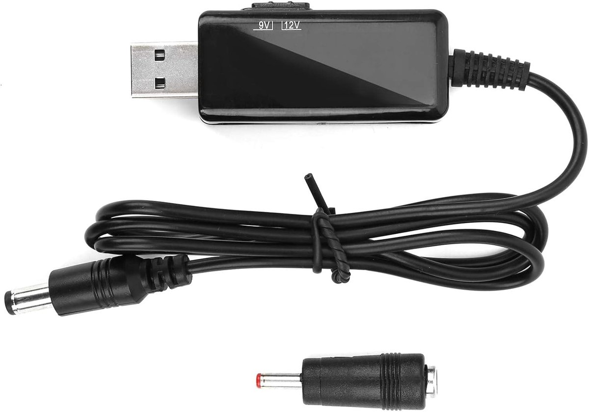 USB naar DC Booster Kabel 5V naar 9V/12V - 0.8m met digitale display - Instelbare uitgang - Ideaal voor modem en router - ShopVlot