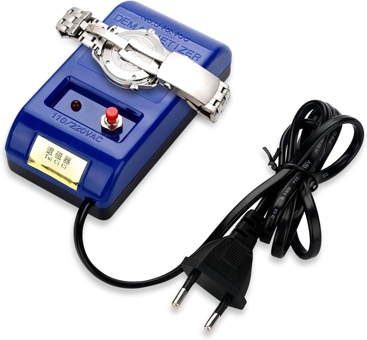 Demagnetiseur horloge 250V - professioneel - blauw - eenvoudig in gebruik - ShopVlot
