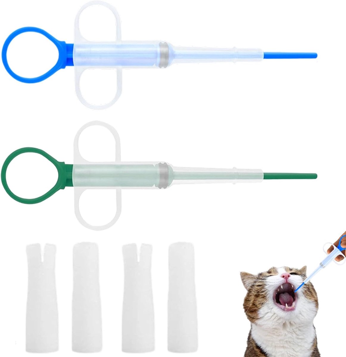 3 Pcs Tablet Feeders Cat, Pill Assistant Cat,Reusable Pusher Syringe with Certainty Soft Tip,Tablet Feeder,Medicine - ShopVlot