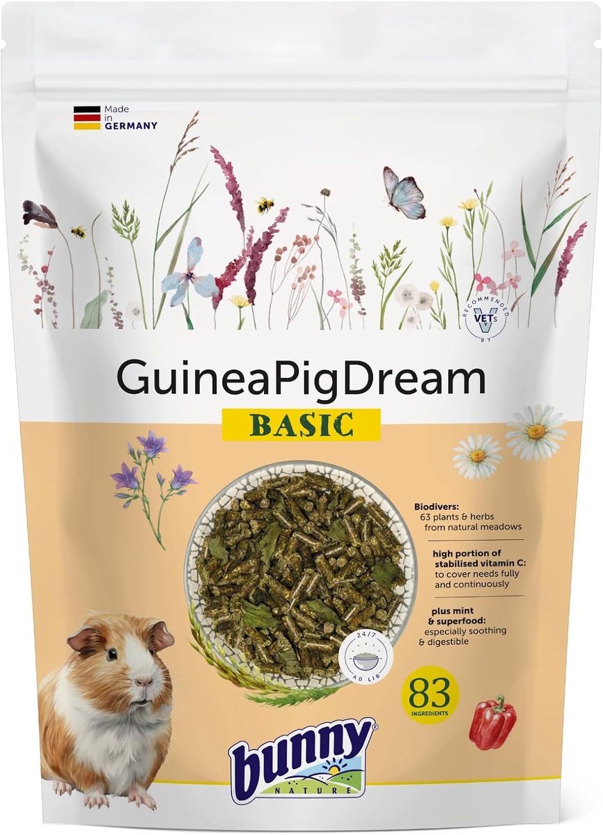 Bunny Nature Guinea pigs Dream Basic - 600 grams - Complete food for guinea pigs - From 5 months - ShopVlot
