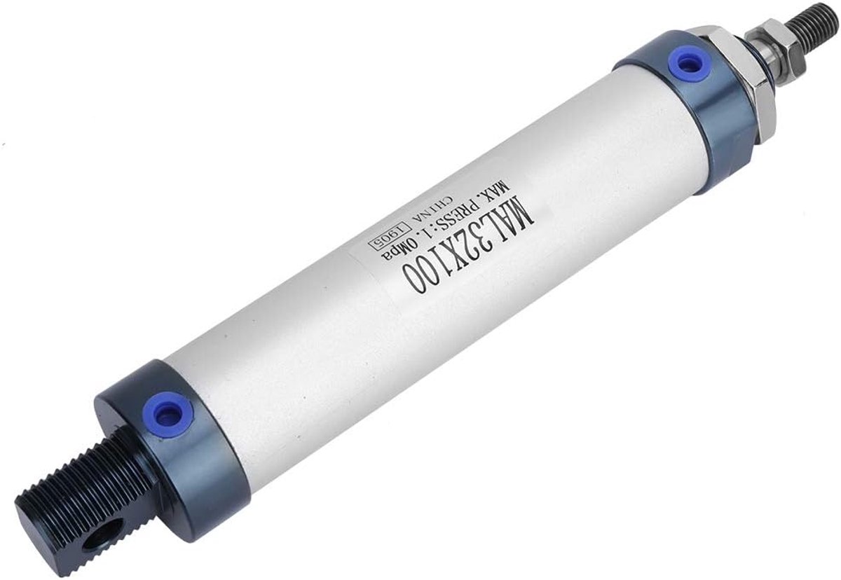 SnelShoppen - Pneumatische Cilinder 32mm Enkele Stang Dubbelwerkende Mini Pneumatische Luchtcilinder Aluminium 100mm
