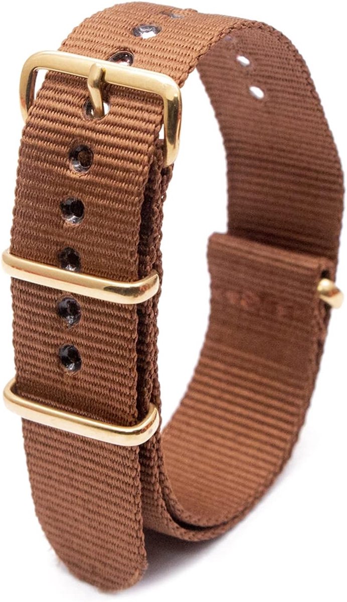 Nylon Strap Gold Buckle Nylon Stripes Watch Accessories 18mm 20mm 22mm 24mm - ShopVlot