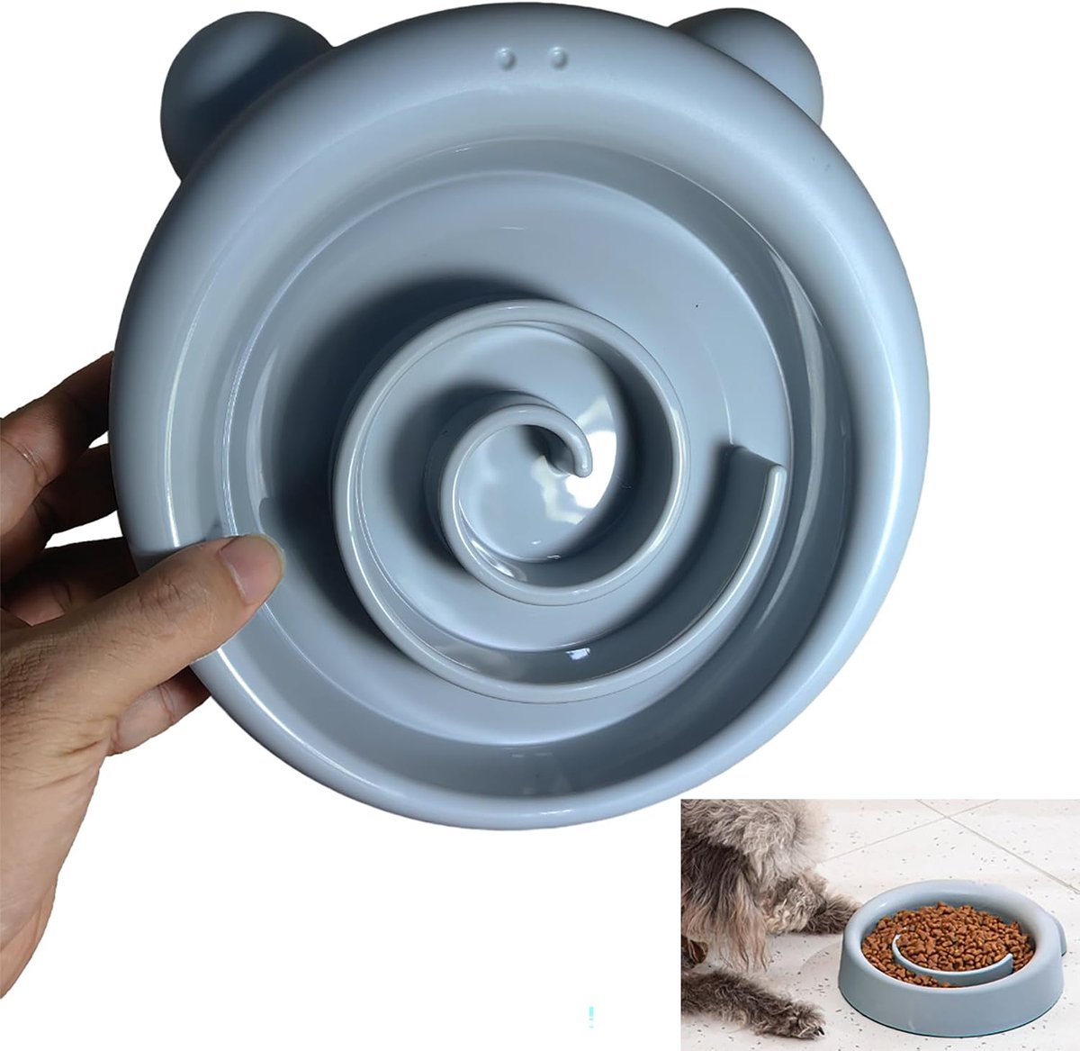 Slow Feeding Dog Bowl, Non-Slip Dog Bowl, Anti Slow Bowl for Small, Interactive Medium Pets, Extends Feeding Time, Blue - ShopVlot