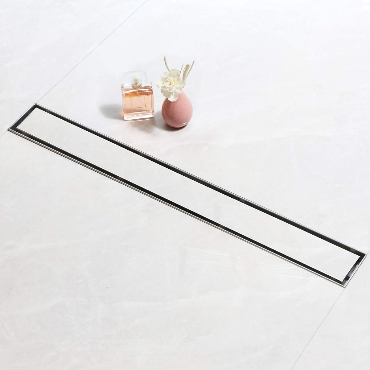 SaniteModar Shower drain 60 cm - 2-in-1 Panel, Stainless Steel, Shower Drain with Siphon and Filter - ShopVlot