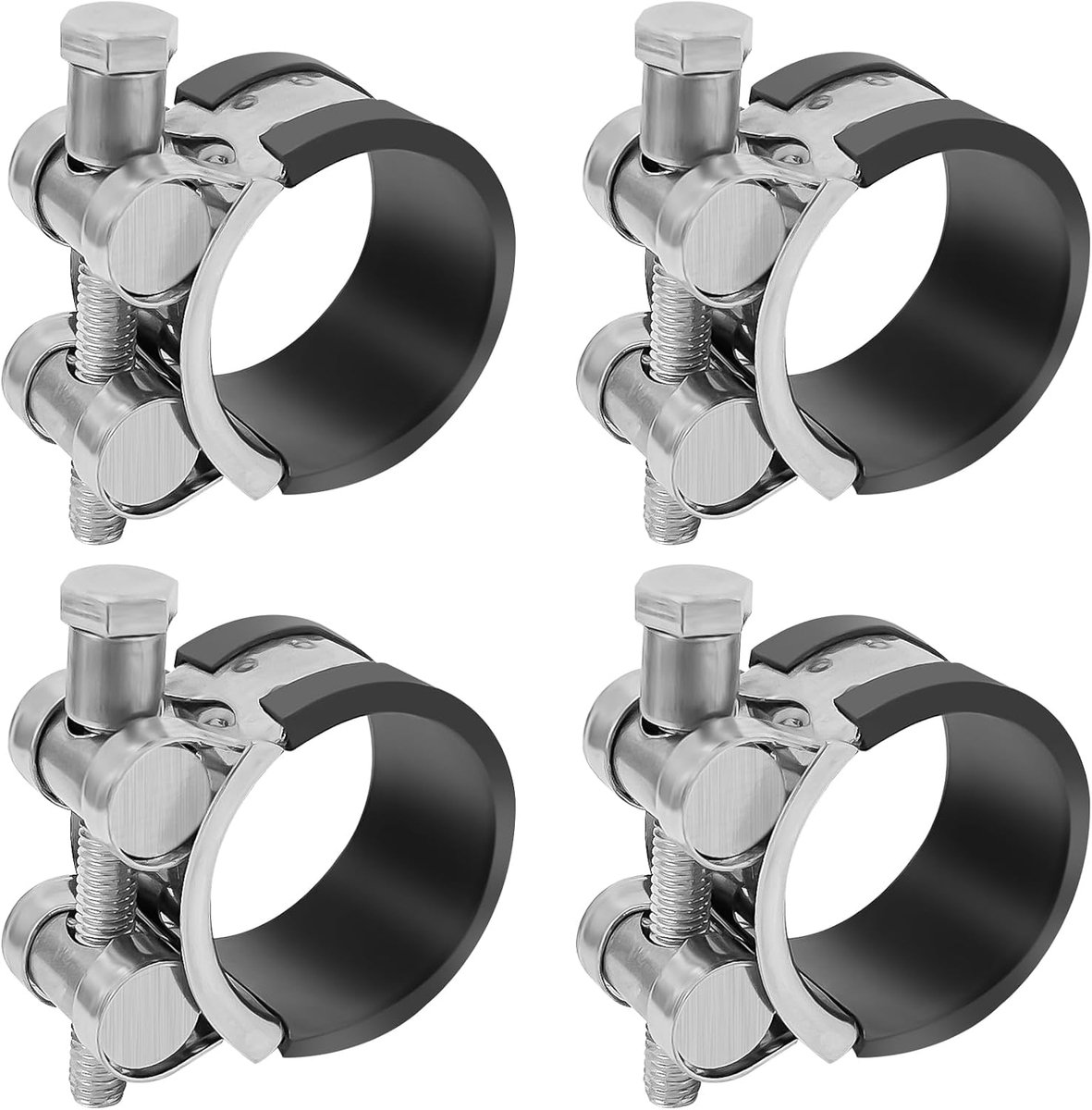 4pcs Hinge Bolt Clamp Stainless Steel, 32-35mm Hose Clamp Tension Range, 304 Adjustable Wire Hose Clamps, Exhaust - ShopVlot