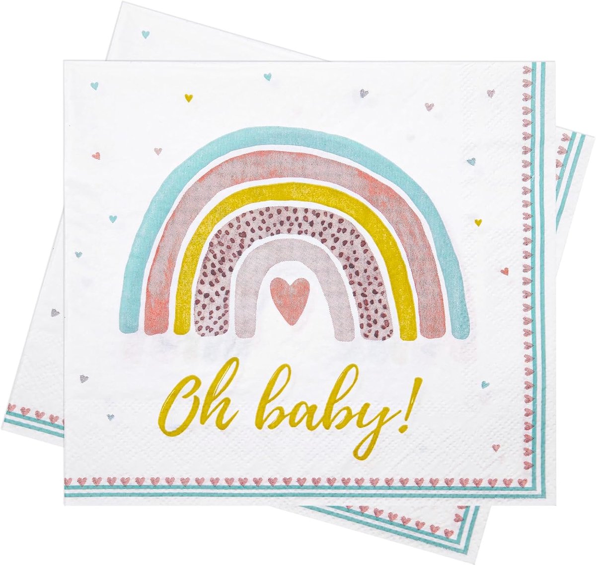Baptism Napkins Birthday, Napkins 1st Birthday, 20 Pieces, Rainbow Napkins for Baptism,Children's Birthday, Baptism - ShopVlot