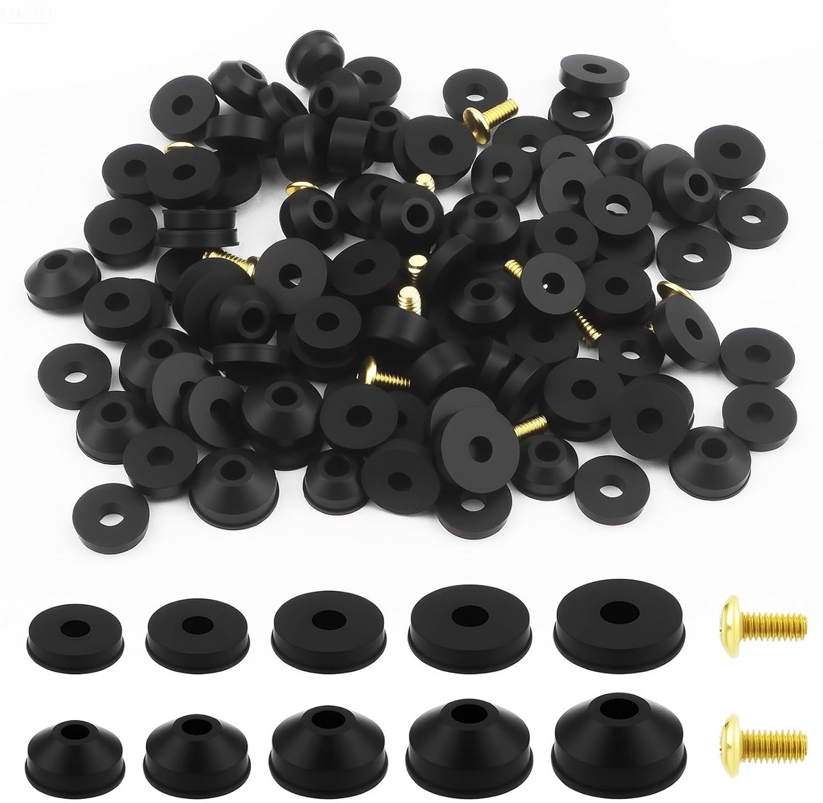 116 Pieces Sourcingfolder Rubber Washers, 10 Sizes Assortment Sanitary Washers, Washers For Water Faucet Parts, Flat - ShopVlot