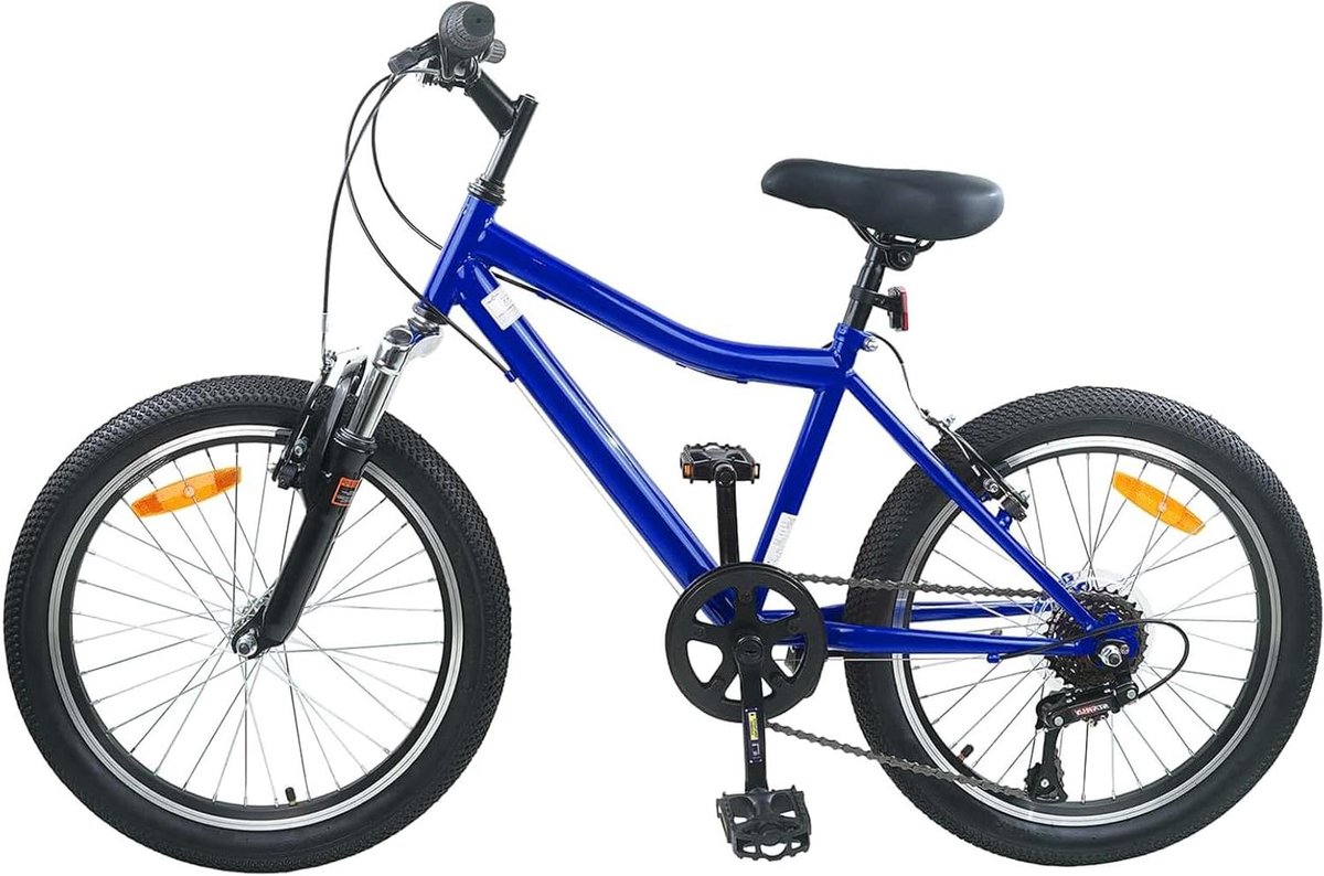 Kinderfiets - Jongensfiets Meisjesfiets - Buiten Spelen - Verstelbaar Stuur Zadel - 24 inch - Donkerblauw