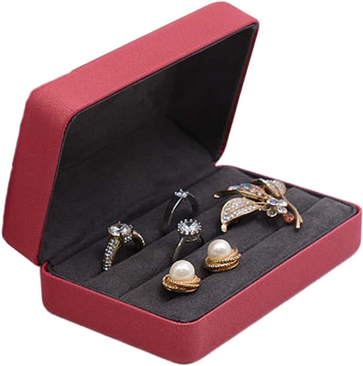 Ring Box, Jewellery Box, Earrings, Organiser, Jewellery Storage Box, Jewellery Storage with Lid, Velvet, Ring Earrings - ShopVlot
