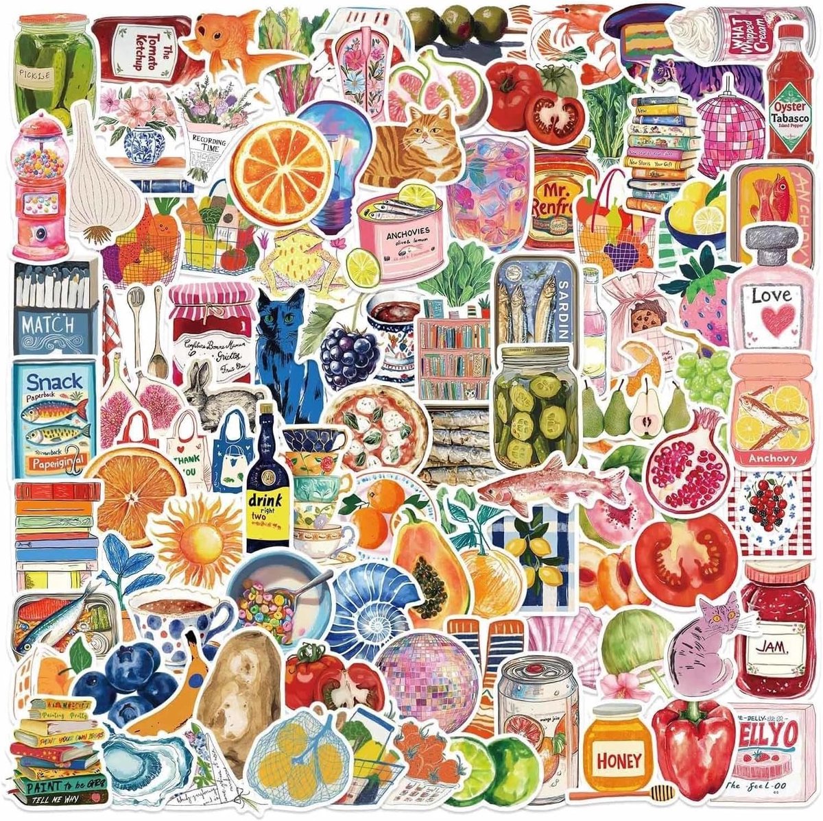 Esthetische stickers 100 stuks - vinyl waterdicht - uniek vintage ontwerp - perfect voor bullet journal - ShopVlot
