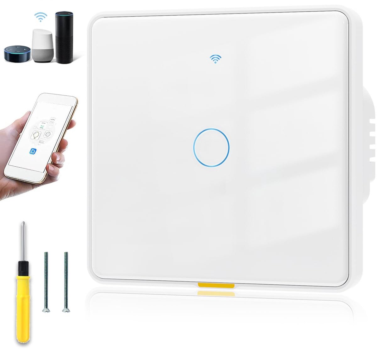 WiFi Smart Touch Switch Smart Light Switch, Universal Cabling Method (no neutral conductor + neutral conductor - ShopVlot