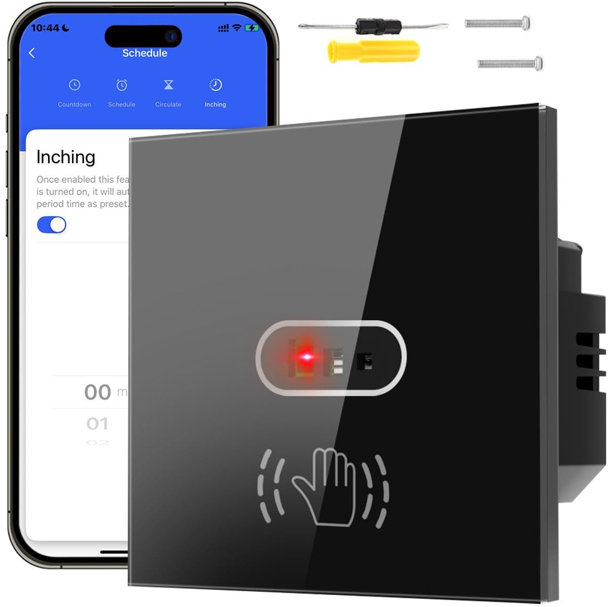 Smart Motion Sensor Light Switch WLAN Motion Sensor Hand Motion Switch, 8cm Sensor Switch 10A Black (Supports Without - ShopVlot
