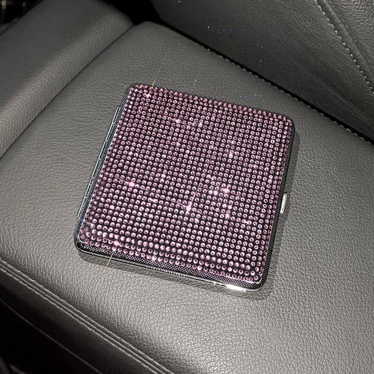 Cigarette Case for Men Women Glitter Rhinestone Bling Portable Metal Cigarette Case for 20 Cigarettes Elegant - ShopVlot