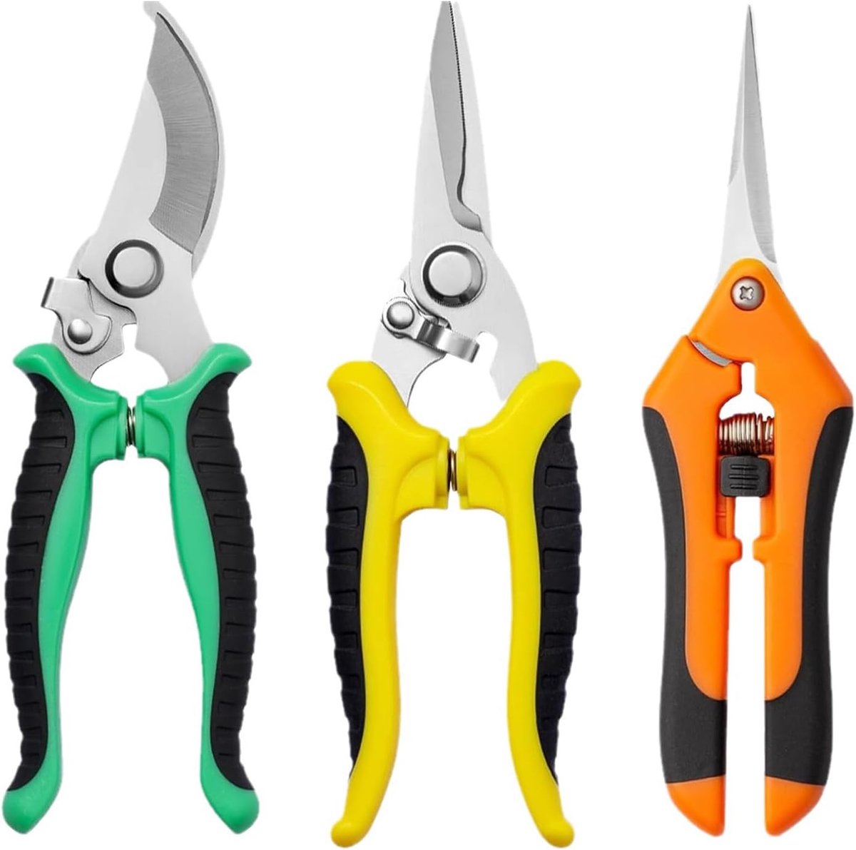 Set of 3 garden shears, professional pruning shears set, ergonomic design, stainless steel, garden tool set - ShopVlot