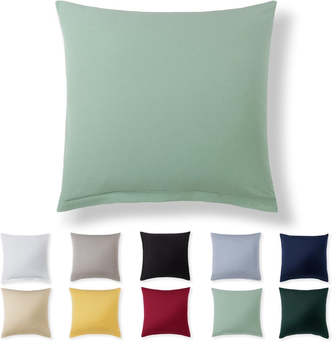 Kussenhoes 40 x 40 cm - Zomer Groen - 100% Jersey Katoen - Superzacht met Rits - ShopVlot