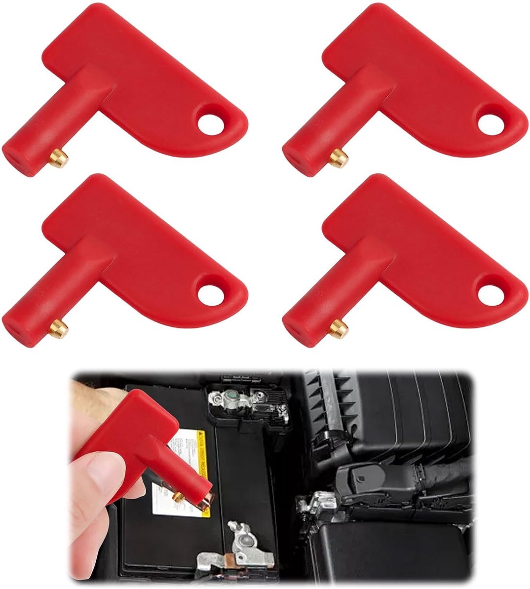 Batterijscheider Sleutelset 4 Stuks - Rood - Eenvoudige bediening - Ideaal voor auto en boot - ShopVlot